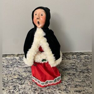 Vintage Christmas Byers Choice female Caroler Red/Black mint condition